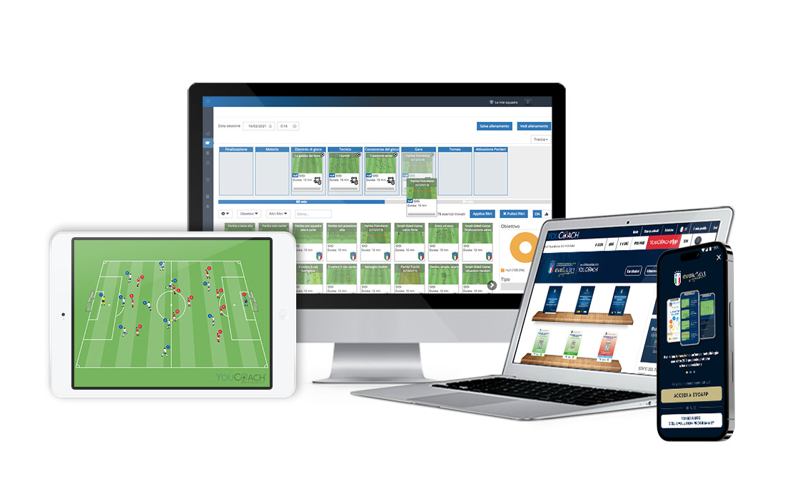 Evoapp - l'applicazione dell'Evolution Programme realizzata da YouCoach per il progetto del Settore Giovanile e Scolastico FIGC Evoapp - dispositivi