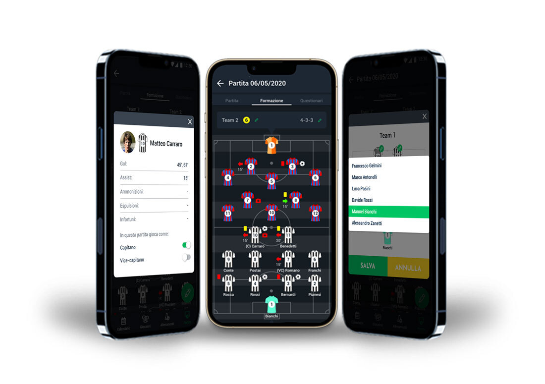 YouCoachApp mobile - Scegli il capitano e il vice capitano
