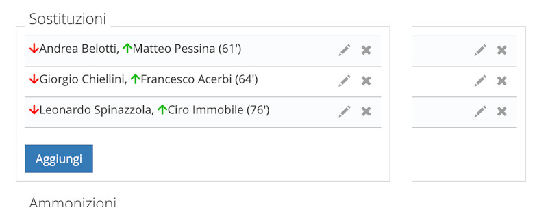 Registrare le sostituzioni su YouCoachApp Registrare le sostituzioni su YouCoachApp
